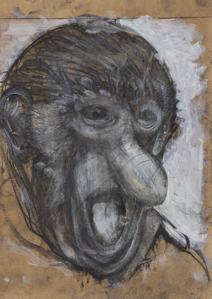 Singe oil on paper 01